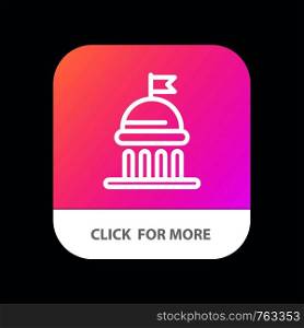 Campaign, Political, Politics, Vote Mobile App Button. Android and IOS Line Version