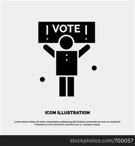 Campaign, Political, Politics, Vote solid Glyph Icon vector