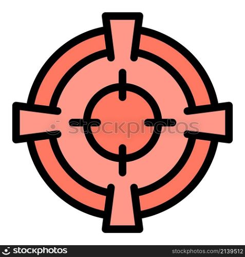 Campaign target icon. Outline campaign target vector icon color flat isolated. Campaign target icon color outline vector