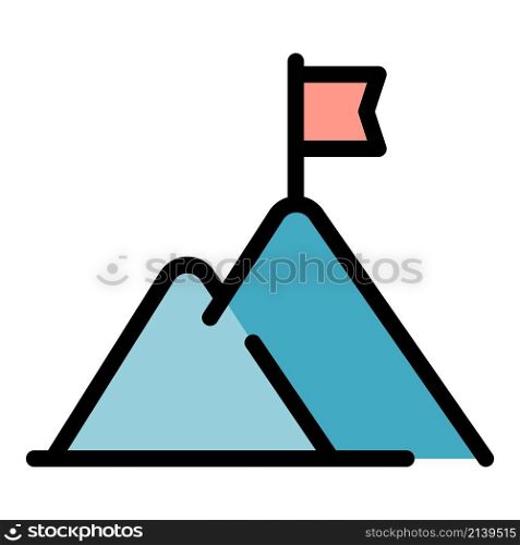 Campaign target point icon. Outline campaign target point vector icon color flat isolated. Campaign target point icon color outline vector