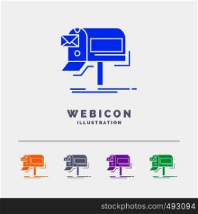 campaigns, email, marketing, newsletter, mail 5 Color Glyph Web Icon Template isolated on white. Vector illustration. Vector EPS10 Abstract Template background