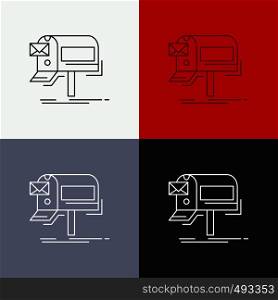 campaigns, email, marketing, newsletter, mail Icon Over Various Background. Line style design, designed for web and app. Eps 10 vector illustration. Vector EPS10 Abstract Template background