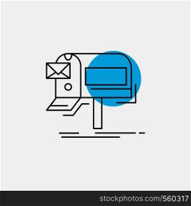 campaigns, email, marketing, newsletter, mail Line Icon. Vector EPS10 Abstract Template background