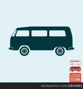 Camper bus icon isolated. Camper bus icon. Camper bus symbol. Classic vintage minivan icon isolated. Vector illustration