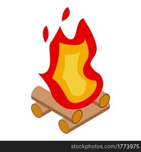 Campfire icon. Isometric of Campfire vector icon for web design isolated on white background. Campfire icon, isometric style