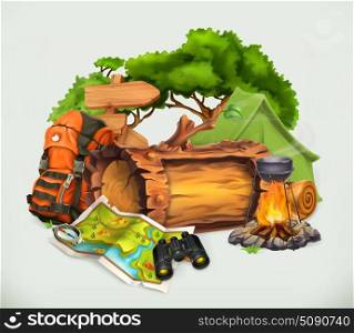 Camping and adventure time vector illustration