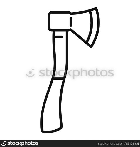 Camping axe icon. Outline camping axe vector icon for web design isolated on white background. Camping axe icon, outline style