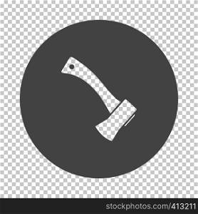 Camping axe icon. Subtract stencil design on tranparency grid. Vector illustration.