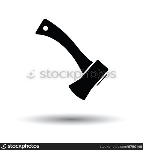 Camping axe icon. White background with shadow design. Vector illustration.