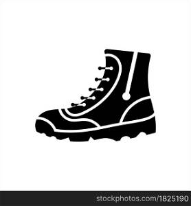 Camping Boots, Hunting Hiking Protective Boots Vector Art Illustration