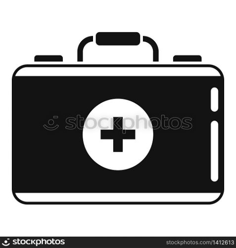 Camping first aid kit icon. Simple illustration of camping first aid kit vector icon for web design isolated on white background. Camping first aid kit icon, simple style