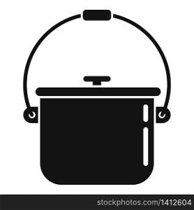 Camping food fire pot icon. Simple illustration of camping food fire pot vector icon for web design isolated on white background. Camping food fire pot icon, simple style
