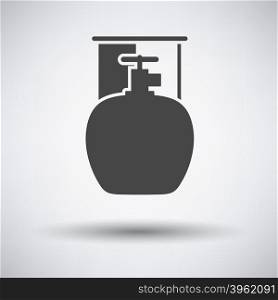 Camping gas container icon on gray background with round shadow. Vector illustration.