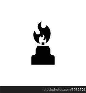 Camping Gas Stove. Flat Vector Icon. Simple black symbol on white background. Camping Gas Stove Flat Vector Icon