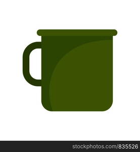 Camping metal cup icon. Flat illustration of camping metal cup vector icon for web isolated on white. Camping metal cup icon, flat style