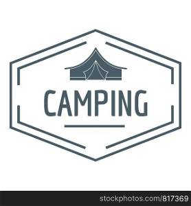 Camping shield logo. Vintage illustration of camping shield vector logo for web. Camping shield logo, vintage style