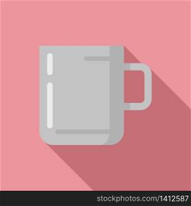 Camping steel cup icon. Flat illustration of camping steel cup vector icon for web design. Camping steel cup icon, flat style