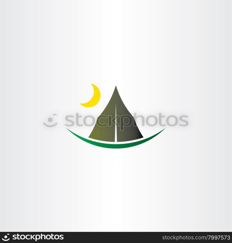 camping tent and moon vector icon design