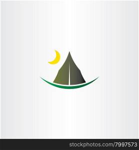 camping tent and moon vector icon design
