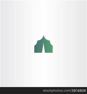 camping tent green icon vector symbol