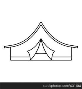 Camping tent icon. Outline illustration of camping tent vector icon for web. Camping tent icon, outline style