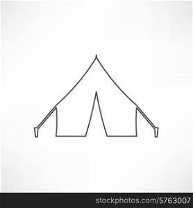 camping tent line icon