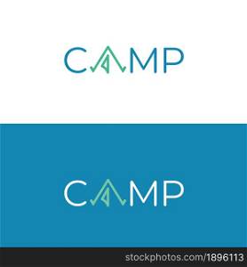 Camping tent logo vector illustration. Camping symbol sign.