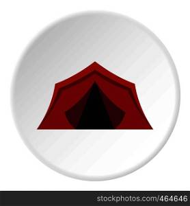 Camping tents icon in flat circle isolated vector illustration for web. Camping tent icon circle