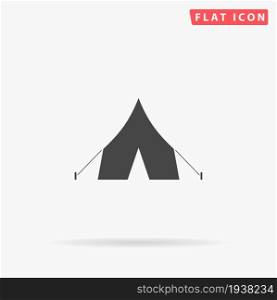 Camping Tourist Tent flat vector icon. Glyph style sign. Simple hand drawn illustrations symbol for concept infographics, designs projects, UI and UX, website or mobile application.. Camping Tourist Tent flat vector icon