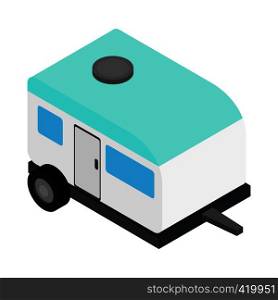 Camping trailer 3d isometric icon isolated on a white background. Camping trailer 3d isometric icon