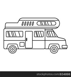 Camping truck icon. Outline camping truck vector icon for web design isolated on white background. Camping truck icon, outline style