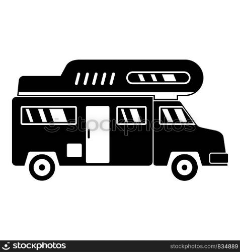Camping truck icon. Simple illustration of camping truck vector icon for web design isolated on white background. Camping truck icon, simple style
