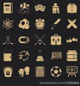 Campus icons set. Simple set of 25 campus vector icons for web for any design. Campus icons set, simple style