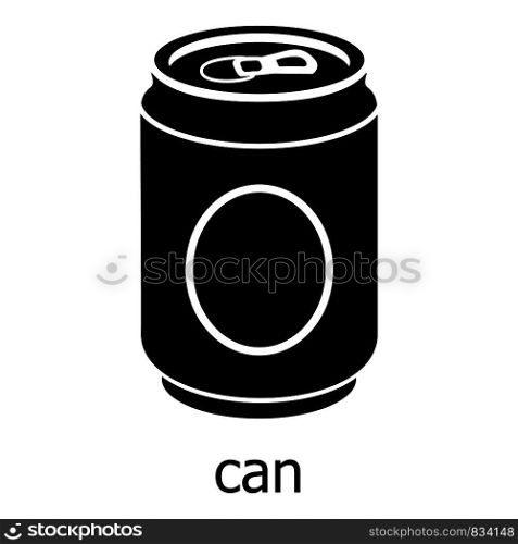 Can icon. Simple illustration of can vector icon for web. Can icon, simple black style