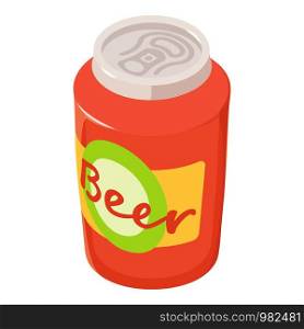 Can of beer icon. Isometric of can of beer vector icon for web design isolated on white background. Can of beer icon, isometric style