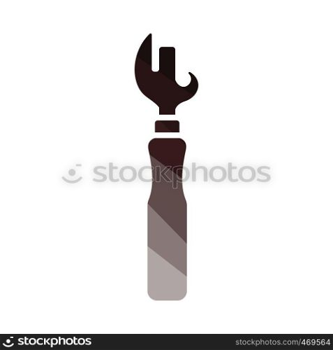 Can opener icon. Flat color design. Vector illustration.