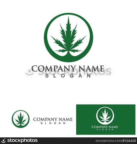 Canabis leaf  logo vector illustration icon design