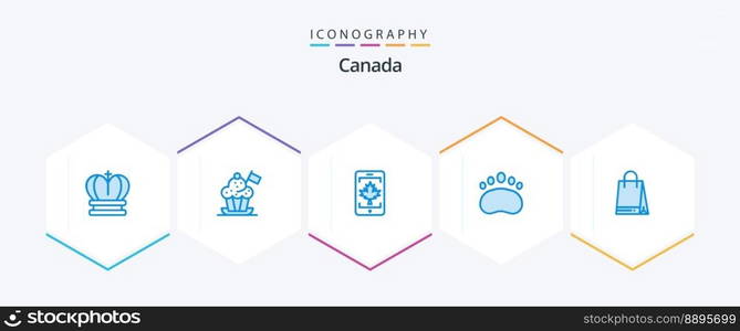 Canada 25 Blue icon pack including zoology. logo. flag. education. leaf