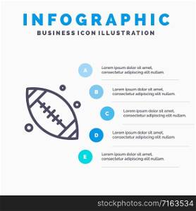 Canada, Ball, Base Ball, Canada Ball Line icon with 5 steps presentation infographics Background
