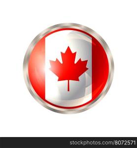 Canada button isolated. Canada icon. Canada flag button design. Vector illustration