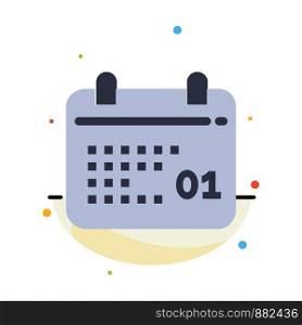 Canada, Calendar, Date, Day Abstract Flat Color Icon Template
