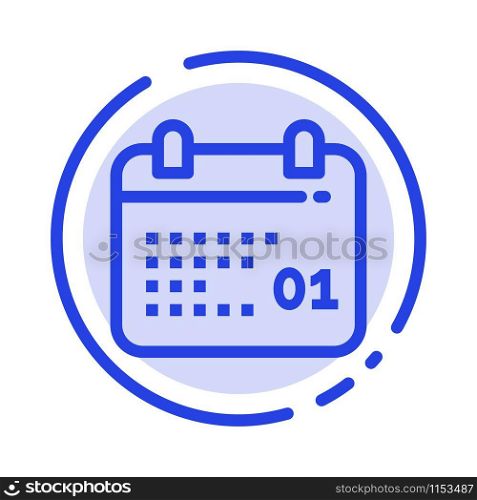 Canada, Calendar, Date, Day Blue Dotted Line Line Icon