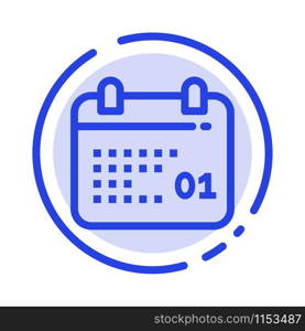 Canada, Calendar, Date, Day Blue Dotted Line Line Icon