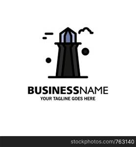 Canada, Co Tower, Canada Tower, Building Business Logo Template. Flat Color