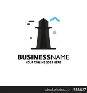 Canada, Co Tower, Canada Tower, Building Business Logo Template. Flat Color