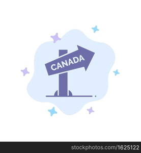 Canada, Direction, Location, Sign Blue Icon on Abstract Cloud Background