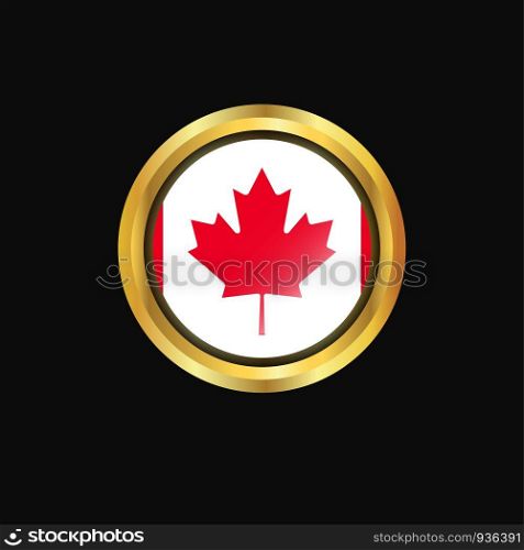 Canada flag Golden button