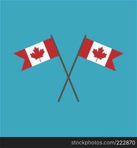 Canada flag icon in flat design. Independence day or National day holiday concept.