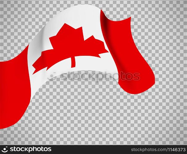 Canada flag icon on transparent background. Vector illustration. Canada flag on transparent background