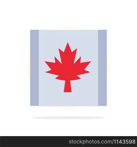 Canada, Flag, Leaf Abstract Circle Background Flat color Icon